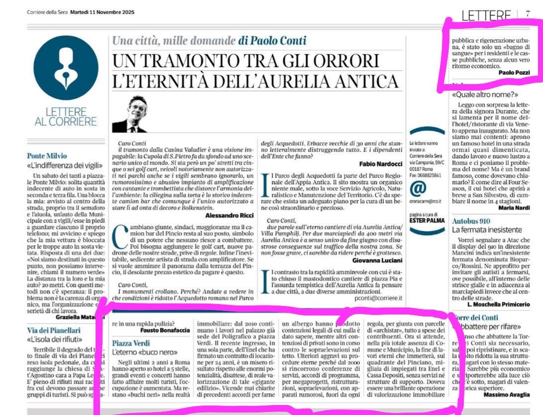 Corriere della Sera - Piazza Verdi, l'eterno buco nero - 11 novembre 2025